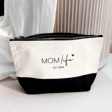 Mom life feliratos kozmetikai táska babaváró ajándék anyukának