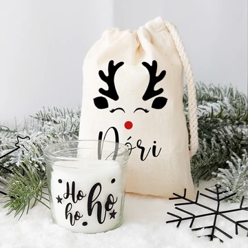 Névre szóló mikulás zsák gyertyával