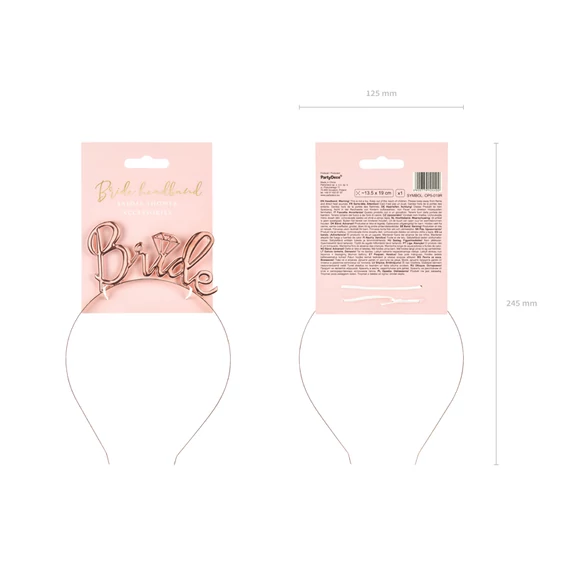 Bride hajpánt, rose gold