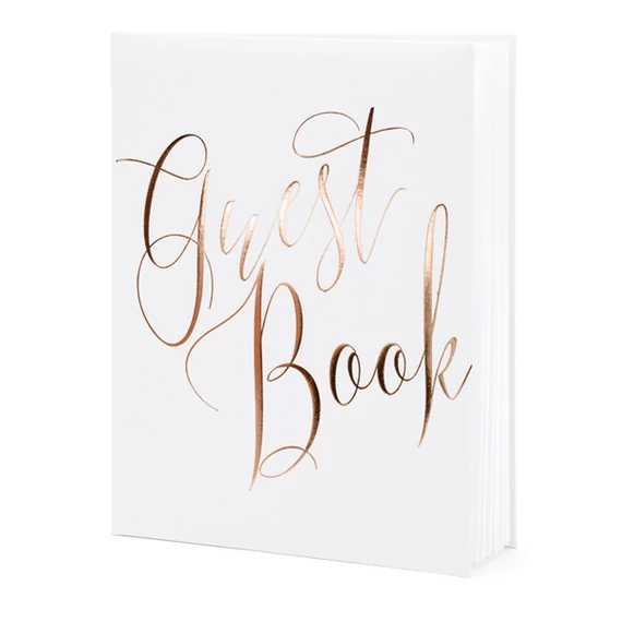 Vendégkönyv rose gold felirattal
