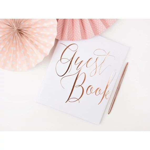 Vendégkönyv rose gold felirattal