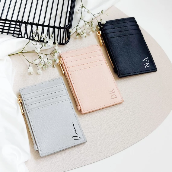 Monogramos kártyatartó karácsonyi ajándékszett