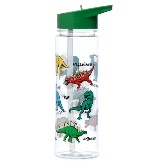 Kulacs Szívószálas 550ml, Ütésálló - Dinoszaurusz