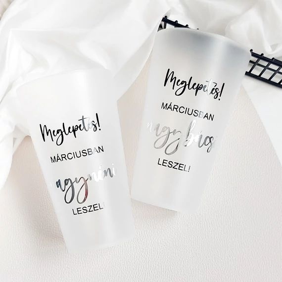 Feliratozott műanyag pohár 550 ml