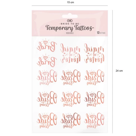 Lánybúcsú tetoválás, rose gold, 13 db/cs