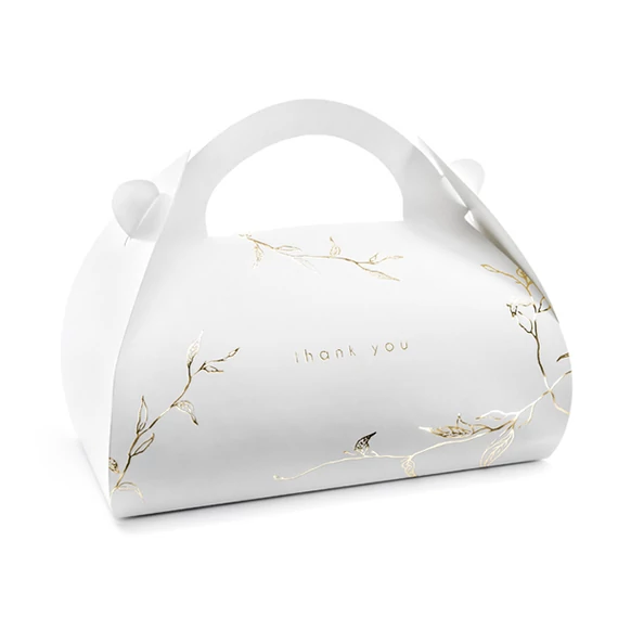 Süteményes doboz, fehér-arany 10 db/cs