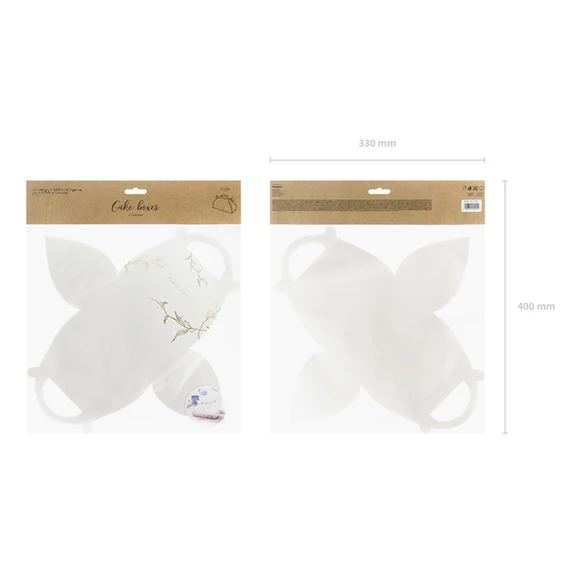 Süteményes doboz, fehér-arany 10 db/cs