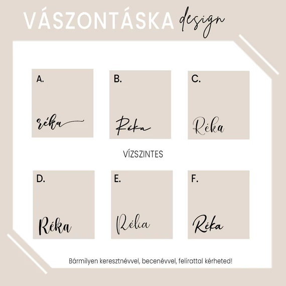 Névre szóló vászontáska